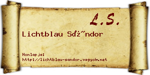 Lichtblau Sándor névjegykártya